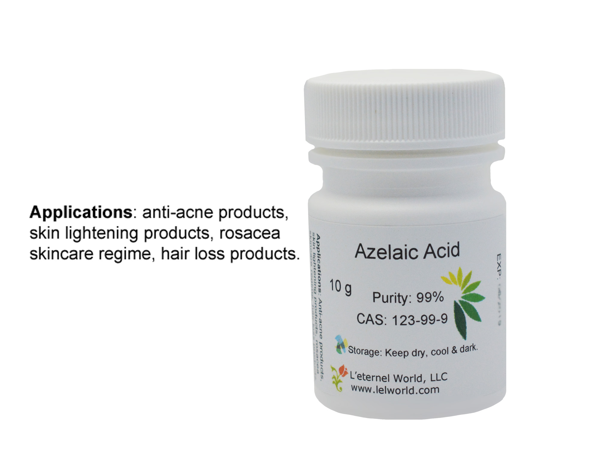 Azelaic Acid Powder Nonanedioic Acid 99 Pure Leternel World LLC